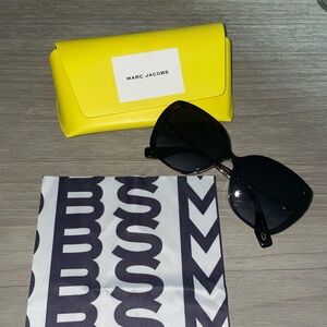 NEW Marc Jacobs Oversized Sunglasses Very Dark Tortoiseshell Almost Black